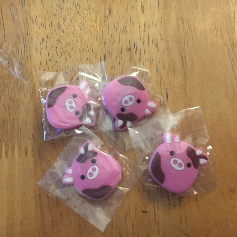 Squishmallows pink cows croc  bundle